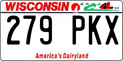 WI license plate 279PKX