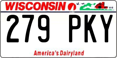 WI license plate 279PKY