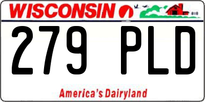 WI license plate 279PLD