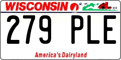 WI license plate 279PLE