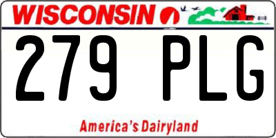 WI license plate 279PLG