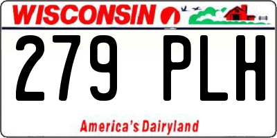 WI license plate 279PLH