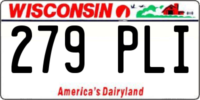 WI license plate 279PLI