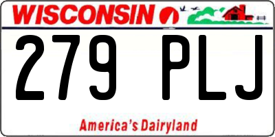 WI license plate 279PLJ