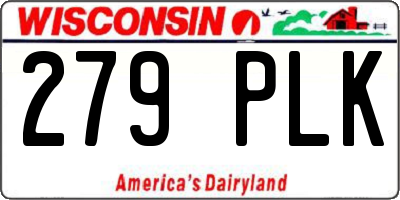 WI license plate 279PLK