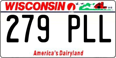 WI license plate 279PLL