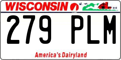 WI license plate 279PLM