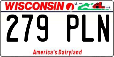 WI license plate 279PLN