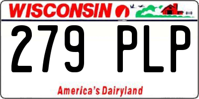 WI license plate 279PLP