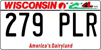 WI license plate 279PLR