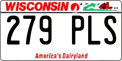 WI license plate 279PLS
