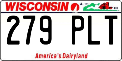 WI license plate 279PLT