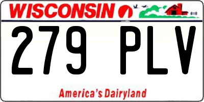 WI license plate 279PLV