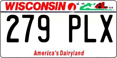 WI license plate 279PLX