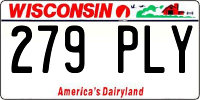 WI license plate 279PLY