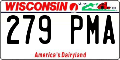 WI license plate 279PMA