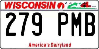 WI license plate 279PMB