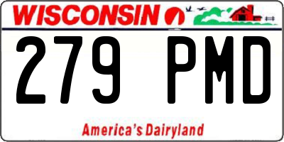 WI license plate 279PMD