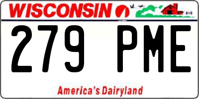 WI license plate 279PME