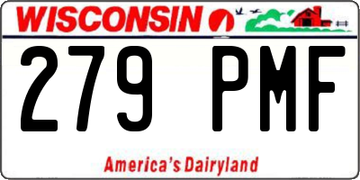 WI license plate 279PMF
