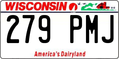 WI license plate 279PMJ