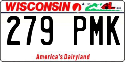 WI license plate 279PMK