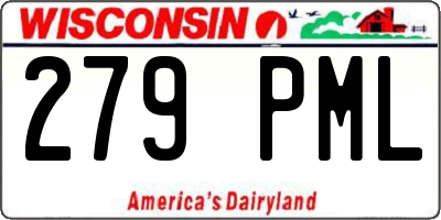 WI license plate 279PML
