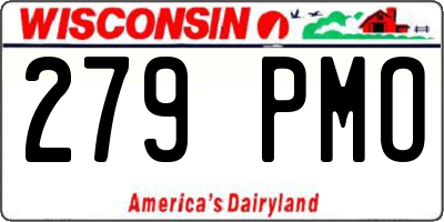 WI license plate 279PMO