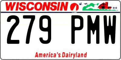 WI license plate 279PMW
