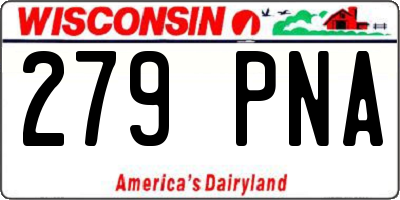 WI license plate 279PNA