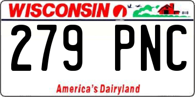 WI license plate 279PNC
