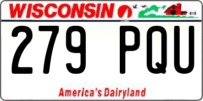 WI license plate 279PQU