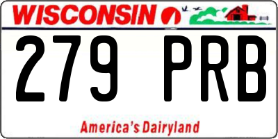 WI license plate 279PRB