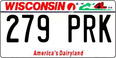 WI license plate 279PRK
