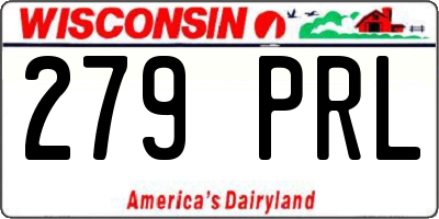 WI license plate 279PRL