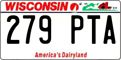 WI license plate 279PTA