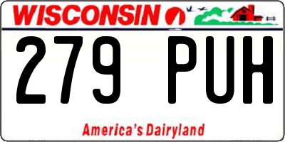 WI license plate 279PUH