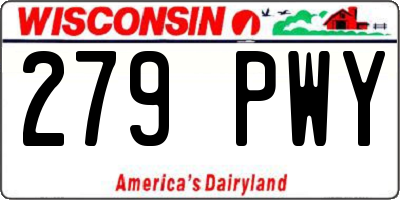 WI license plate 279PWY