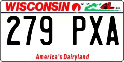 WI license plate 279PXA