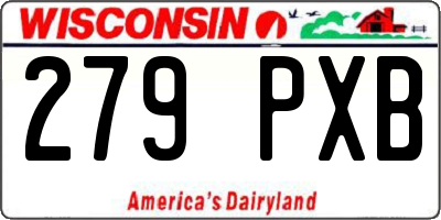 WI license plate 279PXB