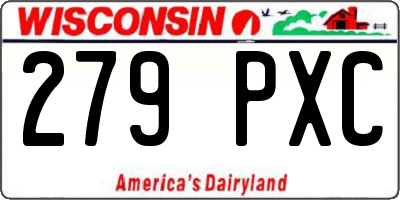 WI license plate 279PXC