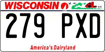 WI license plate 279PXD