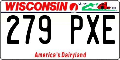 WI license plate 279PXE