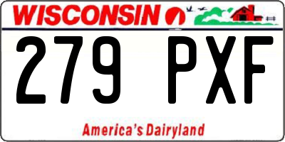 WI license plate 279PXF