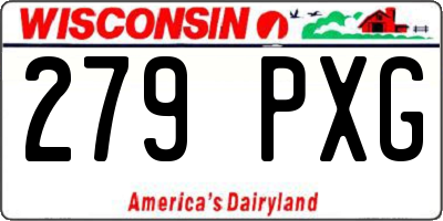 WI license plate 279PXG