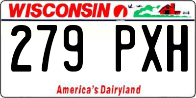 WI license plate 279PXH