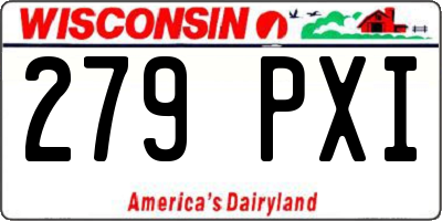 WI license plate 279PXI