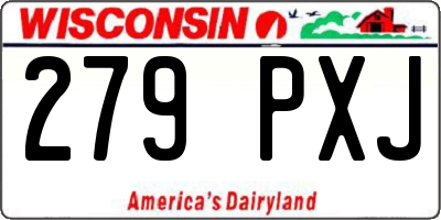 WI license plate 279PXJ