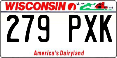 WI license plate 279PXK