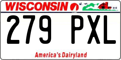 WI license plate 279PXL